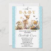 Woodland Oh Baby Spring Boy Baby shower Kaart (Voorkant)