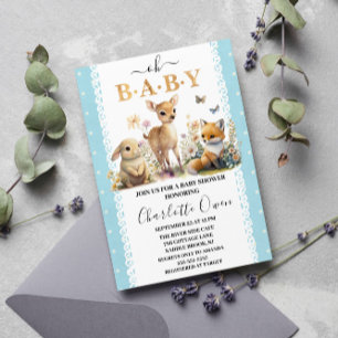 Woodland Oh Baby Spring Boy Baby shower Kaart