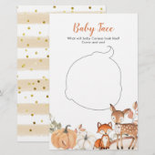 Woodland Oh Boy Pumpkin Baby shower Baby Face (Voorkant / Achterkant)