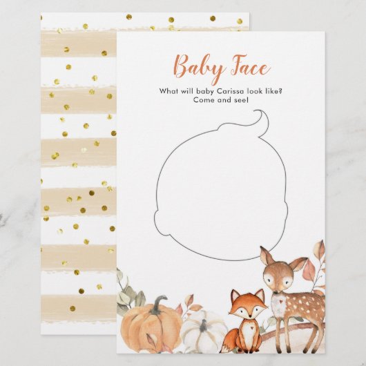 Woodland Oh Boy Pumpkin Baby shower Baby Face (Voorkant / Achterkant)