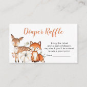 Woodland Oh Boy Pumpkin Baby shower Diaper Raffle Informatiekaartje (Voorkant)