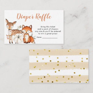 Woodland Oh Boy Pumpkin Baby shower Diaper Raffle Informatiekaartje