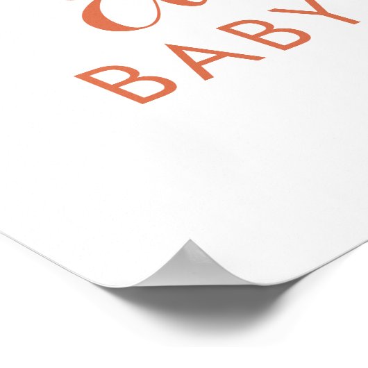 Woodland Oh Boy Pumpkin Baby shower Welkomstteken Poster (Hoek)