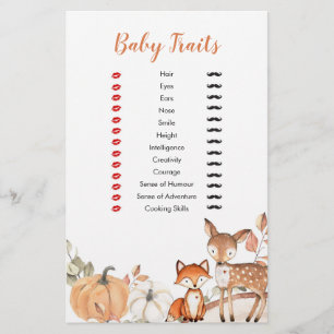 Woodland Oh Boy Pumpkin Baby Traits Games