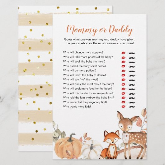 Woodland Oh Boy Pumpkin mamma of Dad Games (Voorkant / Achterkant)