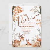 Woodland Oh Deer Forest Baby shower Kaart (Voorkant)