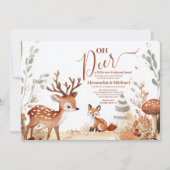 Woodland Oh Deer Forest Baby shower Kaart (Voorkant)