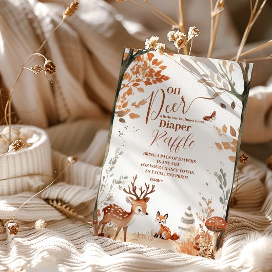 Woodland Oh Deer Forest Diapper Raffle Informatiekaartje