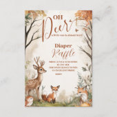 Woodland Oh Deer Theme Diapper Raffle Informatiekaartje (Voorkant)
