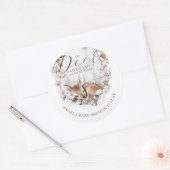 Woodland Oh Deer Winter Baby shower Ronde Sticker (Envelop)