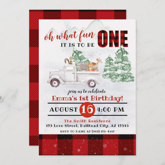 Woodland Oh, wat leuk dat het één eerste verjaarda Kaart (Voorkant / Achterkant)