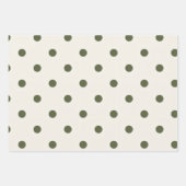 Woodland Olive Cream Rustic 3 Pack Inpakpapier Vel (Voorkant 3)