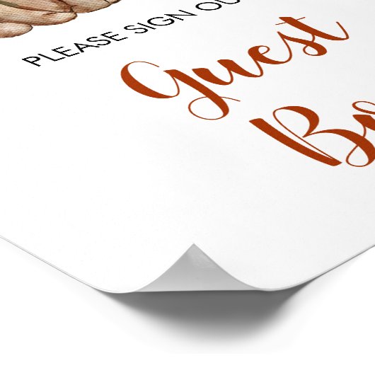 Woodland One Happy Camper 1e verjaardag gastenboek Poster (Hoek)