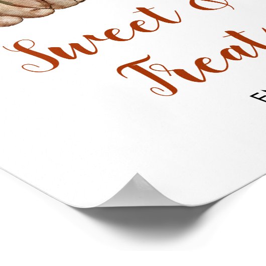 Woodland One Happy Camper 1st Birthday Sweet Treat Poster (Hoek)