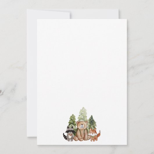 Woodland One Happy Camper Camping Kinderen Verjaar Kaart (Achterkant)