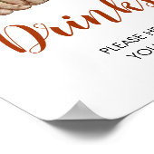 Woodland One Happy Camper Eerste Verjaardag Drinke Poster (Hoek)