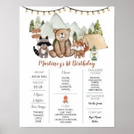 Woodland One Happy Camper eerste verjaardag mijlpa Poster