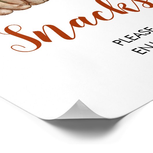 Woodland One Happy Camper eerste verjaardag snacks Poster (Hoek)