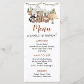 Woodland One Happy Camper eerste verjaardagsmenu Menu (Voorkant)