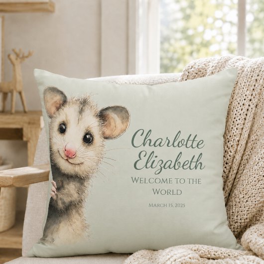 Woodland Opossum Baby Kussen