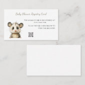 Woodland Opossum Baby Shower • Registry Card Visitekaartje (Voorkant / Achterkant)