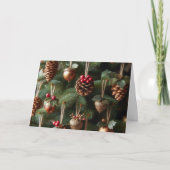 Woodland Ornamenten Kerst Wenskaarten Feestdagen Kaart (Voorkant)