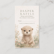 Woodland Otter Diaper Raffle Ticket | Cottagecore 