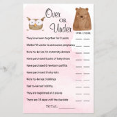 Woodland Over of Onder Baby shower game card Flyer (Voorkant)