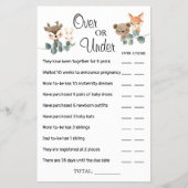 Woodland Over of Onder Baby shower game card Flyer (Voorkant)