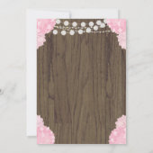 Woodland Owl Baby Girl Shower Uitnodiging (Achterkant)