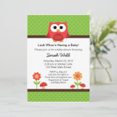 Woodland Owl Baby shower Invitation Kaart (Staand voorkant)