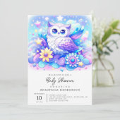 Woodland Owl Baby shower Kaart (Staand voorkant)