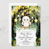 Woodland Owl Baby shower Kaart (Voorkant / Achterkant)
