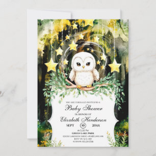 Woodland Owl Baby shower Kaart