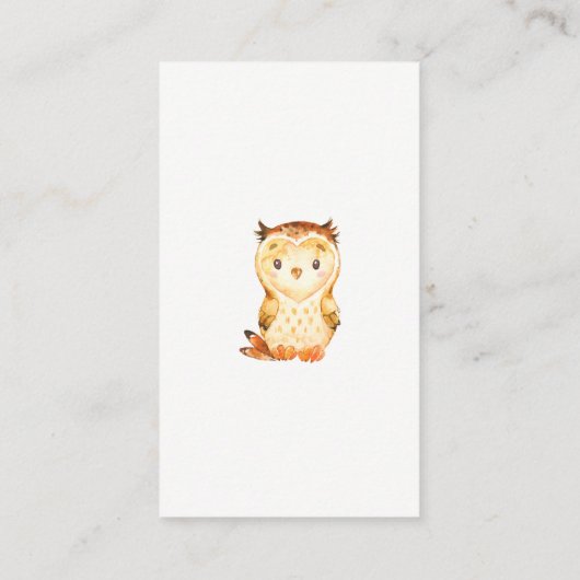 Woodland Owl Baby shower Luier Raffle Ticket Informatiekaartje (Achterkant)