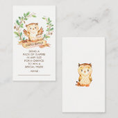 Woodland Owl Baby shower Luier Raffle Ticket Informatiekaartje (Voorkant / Achterkant)
