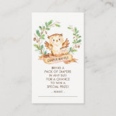 Woodland Owl Baby shower Luier Raffle Ticket Informatiekaartje (Voorkant)