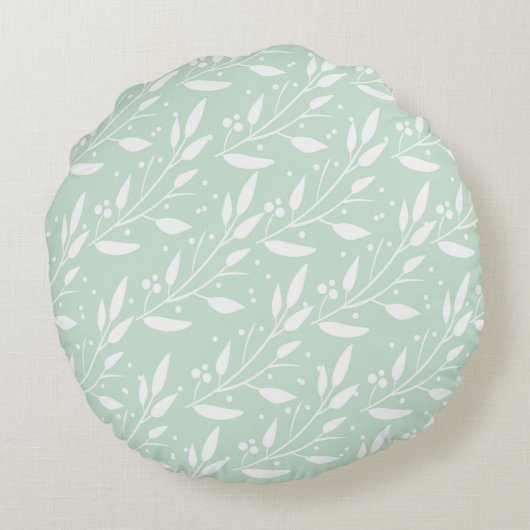 Woodland Owl Birth Stats Round Nursery Pillow Rond Kussen (Achterkant)