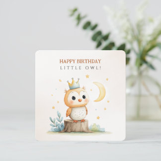 Woodland Owl Birthday Wenskaart Bedankkaart