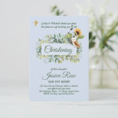 Woodland Owl Boys Christening Invites (Staand voorkant)