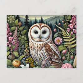 Woodland Owl-Briefkaart | Majestic Forest Owl Art Briefkaart