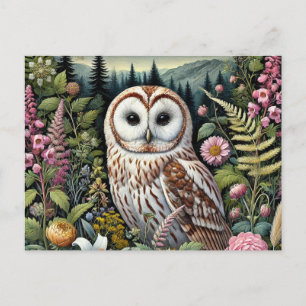 Woodland Owl-Briefkaart   Majestic Forest Owl Art Briefkaart