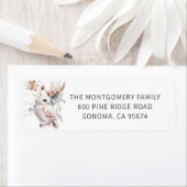 Woodland Owl Christmas Return Adres Etiket (Insitu)