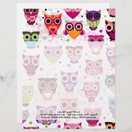Woodland Owl Forest Hoot briefhoofd briefpapier (Voorkant / Achterkant)