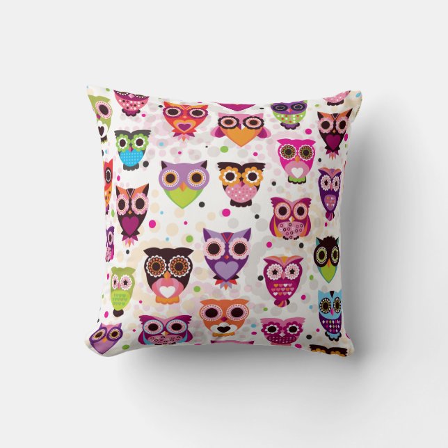 Woodland Owl Forest Hoot Night Couch Sierkussen (Voorkant)