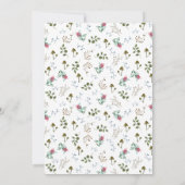 Woodland Owl Het is een Girl Baby shower Uitnodigi Kaart (Achterkant)