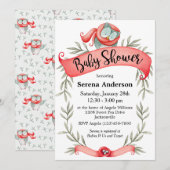 Woodland Owl in het Baby shower Red Scarf Kaart (Voorkant / Achterkant)