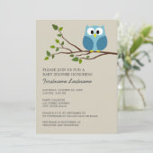 Woodland Owl op Branch Baby shower Kaart (Staand voorkant)