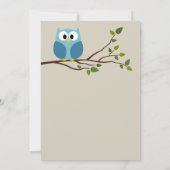 Woodland Owl op Branch Baby shower Kaart (Achterkant)