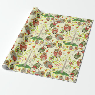Woodland Owl patroonverpakkingspapier Cadeaupapier